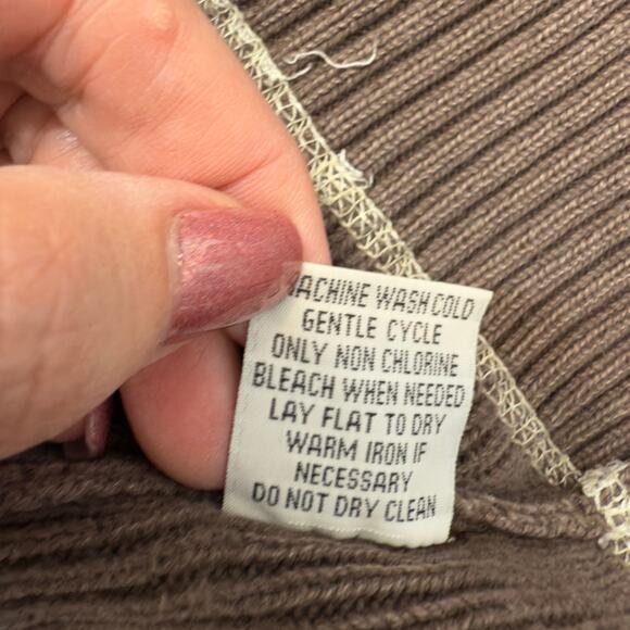 BKE Men’s Size M Brown Distressed Mockneck Half Zip Pullover Sweater #3553 - Picture 9 of 9